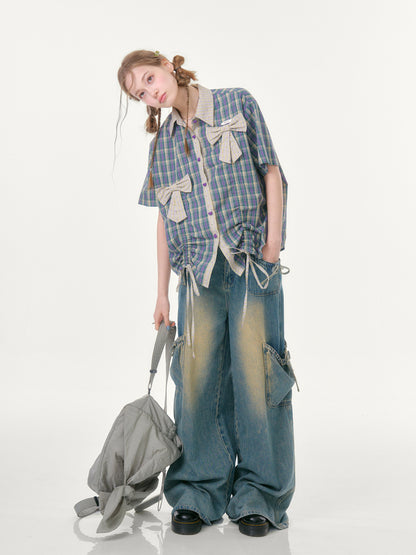 Colette Bow Plaid Shirt