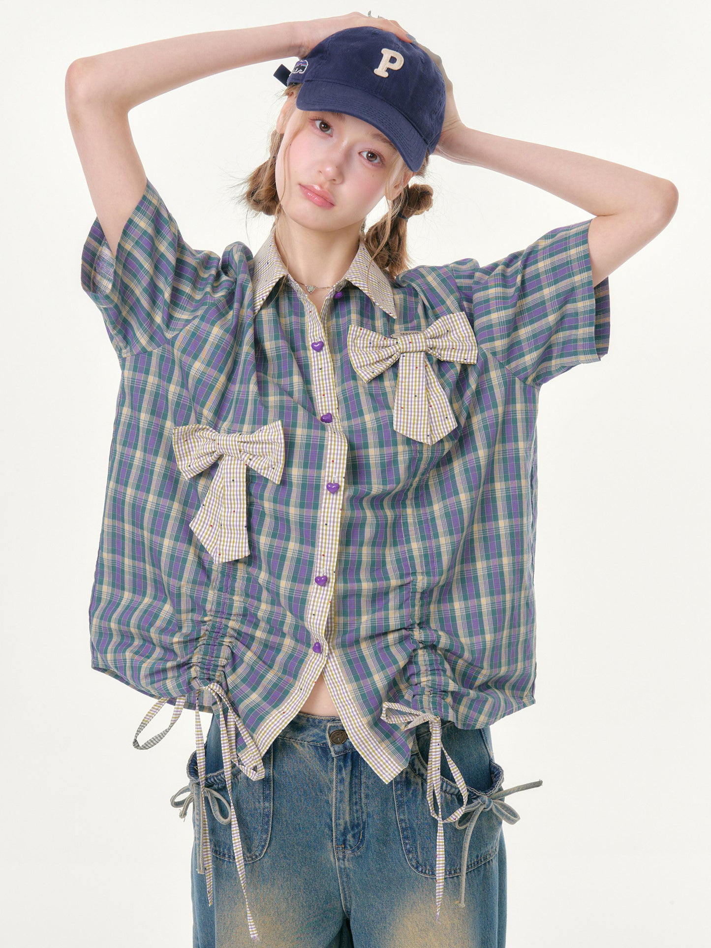 Colette Bow Plaid Shirt
