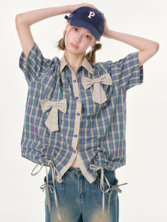 Colette Bow Plaid Shirt
