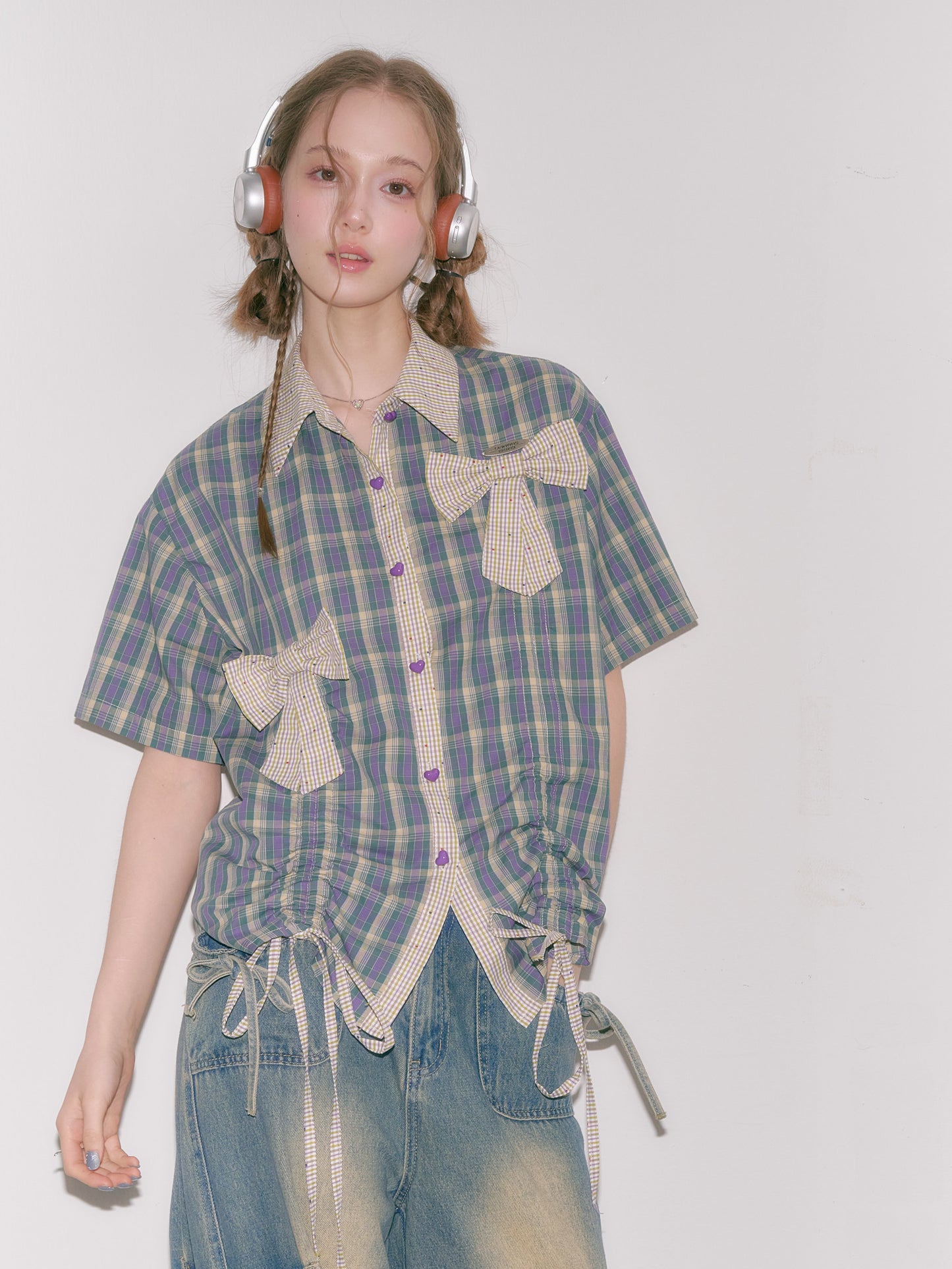 Colette Bow Plaid Shirt